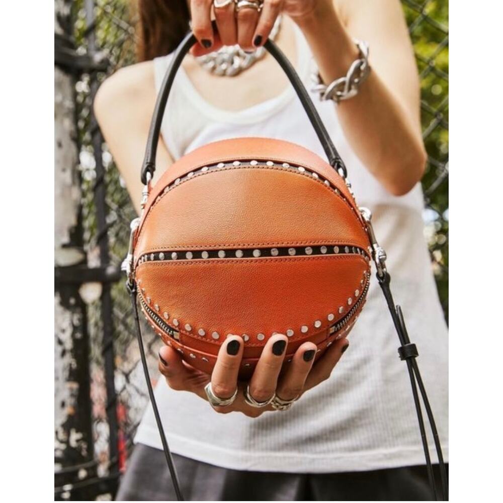 Rebecca Minkoff Basketball Bag Crossbody Purse NWT Mandarino Leather NBA Sporty